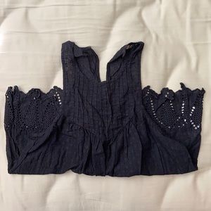 Hollister Black Linen Handkerchief Tank Top